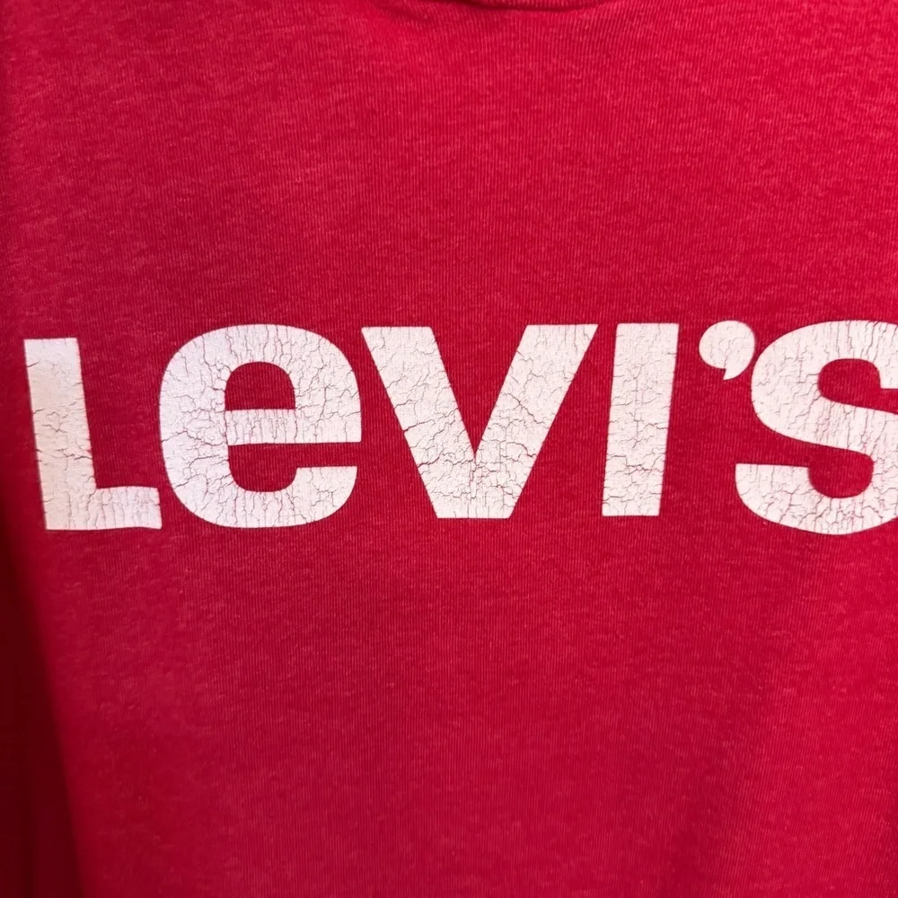 Levi's Red Hoodie unisex lightweight terry cloth size L